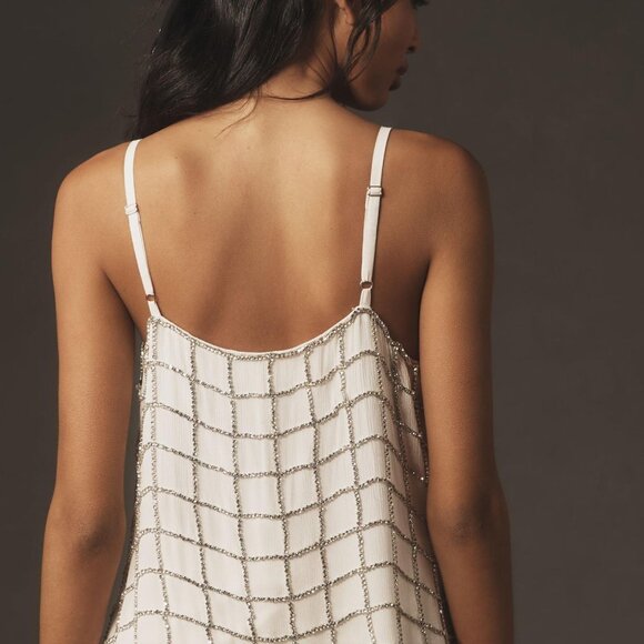 Corey Lynn Calter Rhinestone Mimi V-Neck Cami Top Shirt Anthropologie Medium - Picture 2 of 7